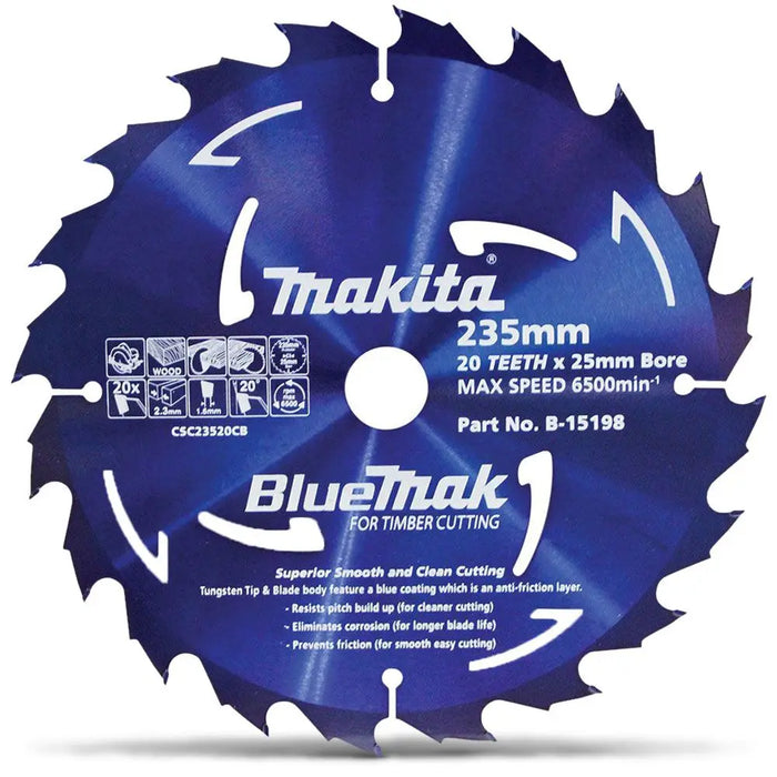 MAKITA 235mm 20T TCT Circular Saw Blade for Wood Cutting - BLUEMAK