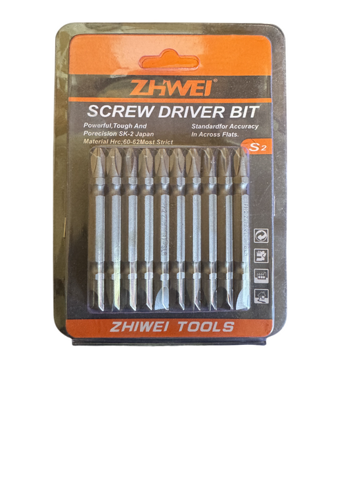 ZHWEI PH2 Driver Bits (Double Sided - PH2 Phillips & SL6 Flat Head)