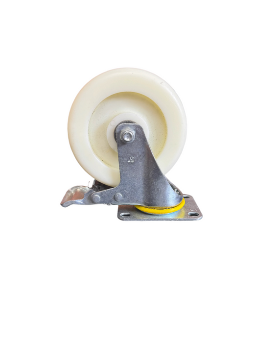 White Brake Castor Wheel 125mm