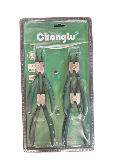 Changlu 7" 4PC Professional Grade Circlip Plier Set