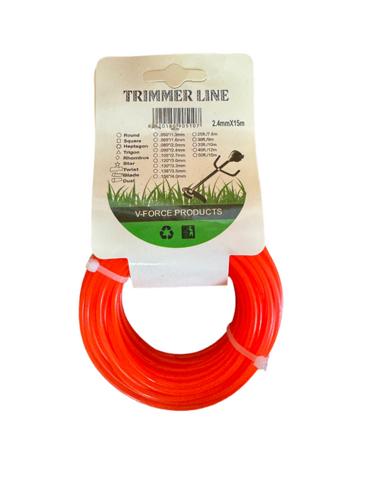 V-FORCE Orange Round Trimmer Line 2.4mm x 15m