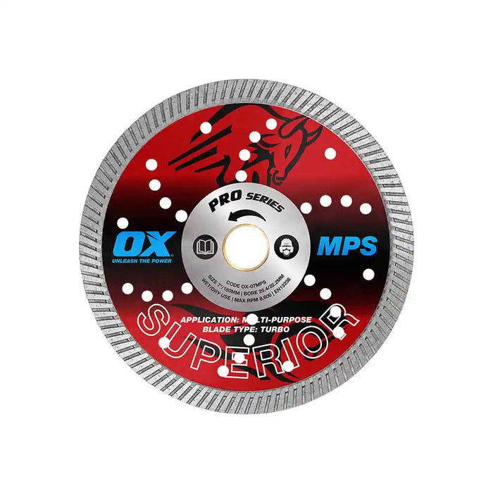 OX Pro MPS GP Turbo Superior Diamond Blade – 180mm/7-Inch