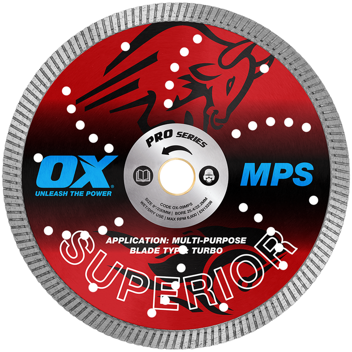 OX Pro MPS GP Turbo Superior Diamond Blade – 230mm/9-Inch