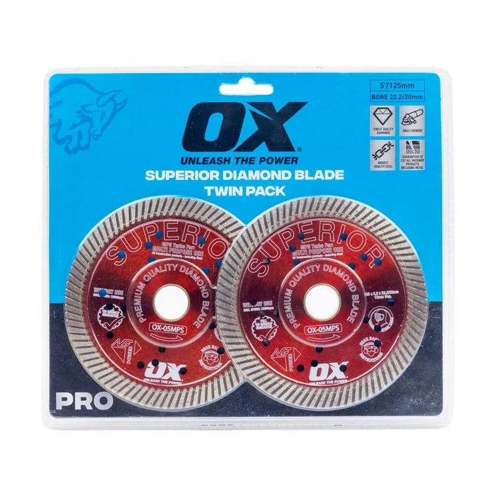 OX Superior Diamond Blade Pro MPS 125mm/5" Twin Pack