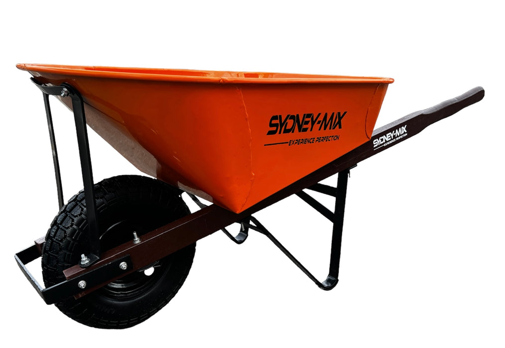 SYDNEY-MIX 100L Heavy-Duty Builders Wheelbarrow - Flat-Free/Solid Wheel