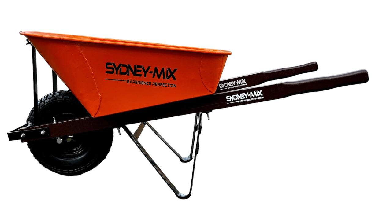 SYDNEY-MIX 100L Heavy-Duty Builders Wheelbarrow - Flat-Free/Solid Wheel