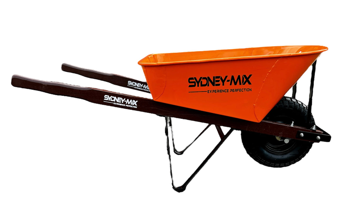 SYDNEY-MIX 100L Heavy-Duty Builders Wheelbarrow - Flat-Free/Solid Wheel