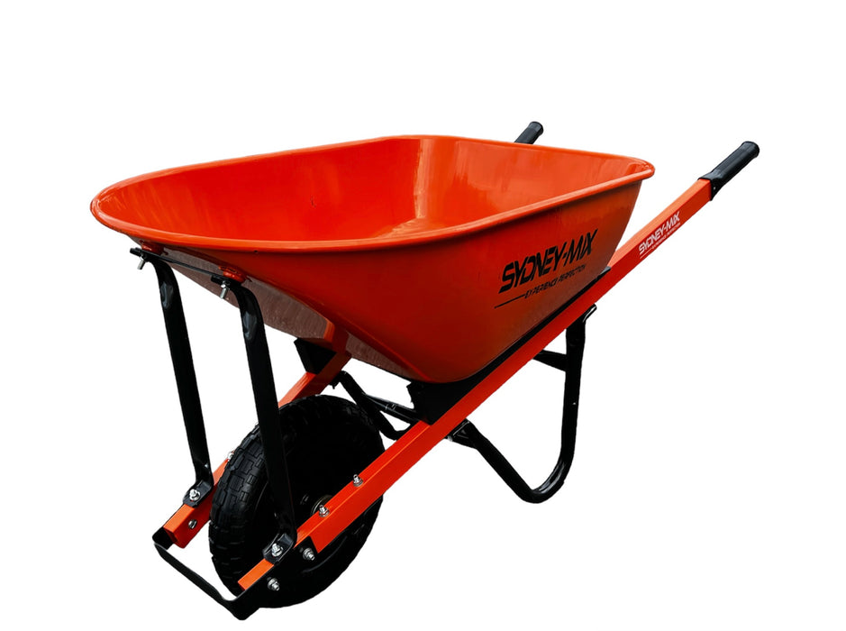 SYDNEY-MIX 100L Light-Duty Builders Wheelbarrow - Flat-free/Solid Wheel