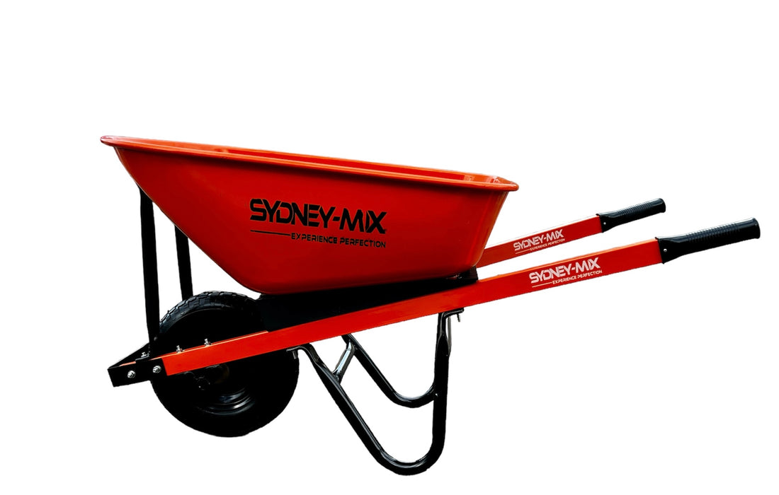 SYDNEY-MIX 100L Light-Duty Builders Wheelbarrow - Flat-free/Solid Wheel