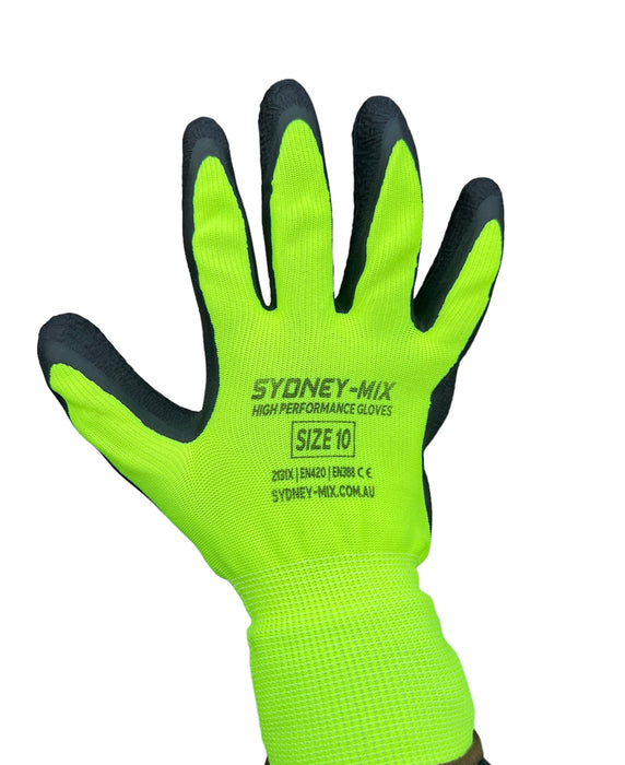 SYDNEY-MIX High-Performance Latex Work Gloves - YELLOW