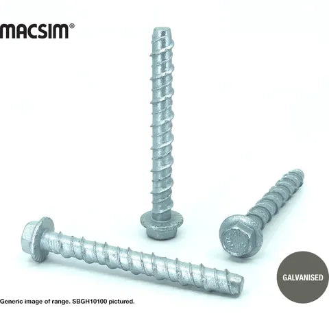 Macsim 6MM X 100MM GALV. HEX SCREWBOLT