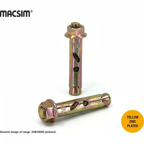 Macsim 12mm x 99mm HEX MASONBOLT YZP N/B