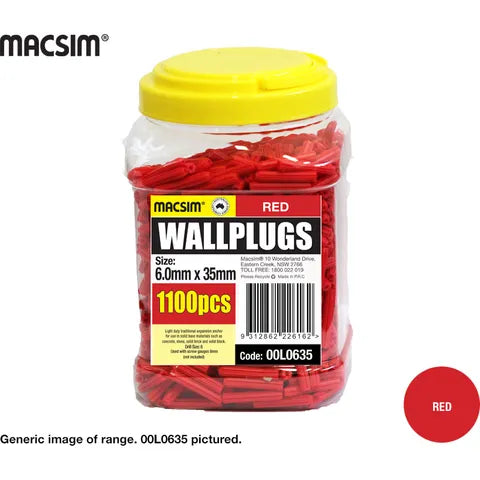 Macsim 35mm Red Wallplugs Bottle Pack