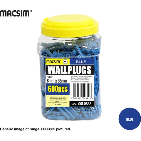 Macsim 35mm Blue Wallplugs Bottle Pack