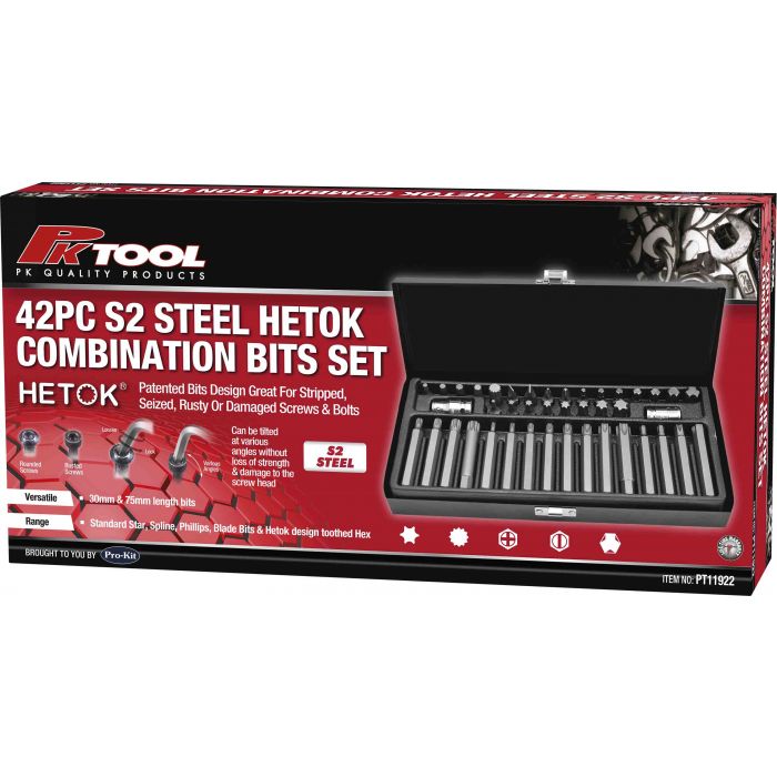 42pc S2 STEEL HETOK COMBINATION BITS SET