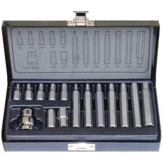 15pc 1/4" HEX METRIC HEX BITS SET